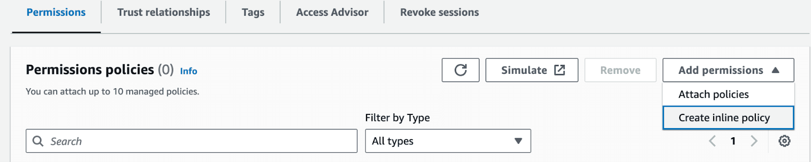 AWS IAM - Create inline policy